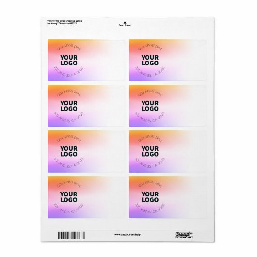 Sunset Inspiriert Ombre | Rücksendeadresse oder Pr (Vorne)