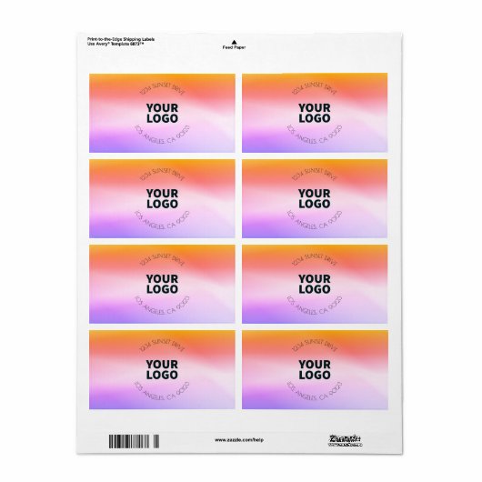 Sunset Inspiriert Ombre | Rücksendeadresse oder Pr (Vorne)