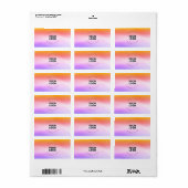 Sunset Inspiriert Ombre | Rücksendeadresse oder Pr Adressaufkleber (Vorne)