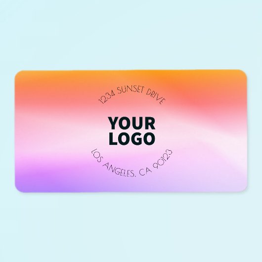 Sunset Inspiriert Ombre | Rücksendeadresse oder Pr Adressaufkleber