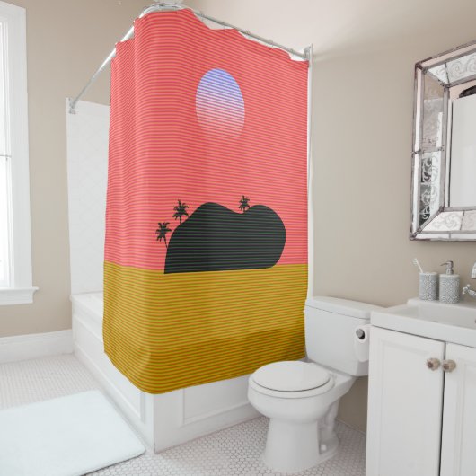 Sunset Island Duschvorhang (Beispiel)