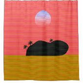Sunset Island Duschvorhang (Vorderseite)