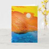 Sunset Island Ink Blank Karte (Gelbe Blume)