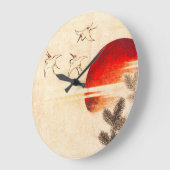 Sunset Japan Große Wanduhr (Winkel)