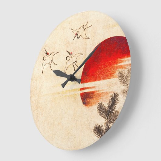 Sunset Japan Große Wanduhr (Winkel)