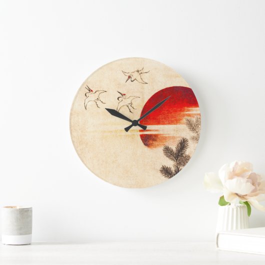 Sunset Japan Große Wanduhr (Zuhause)