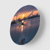 Sunset Japan Sky Runde Wanduhr (Winkel)