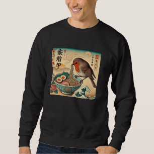 Sunset Japanese Art Noodles Lover Wildlife Robin R Sweatshirt