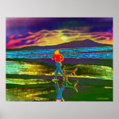 Sunset Jog mit einem Hund... Poster (Vorne)