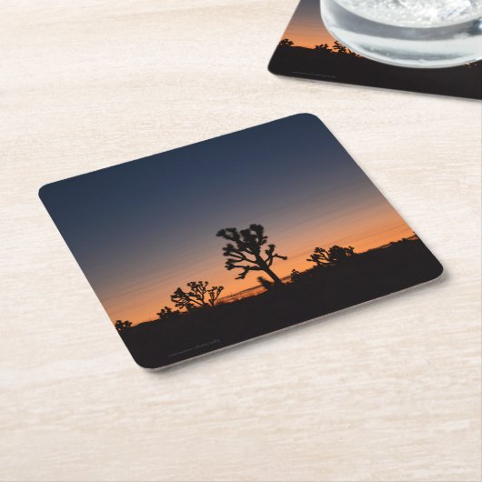 Sunset Joshua Trees Rechteckiger Pappuntersetzer (angewinkelt)