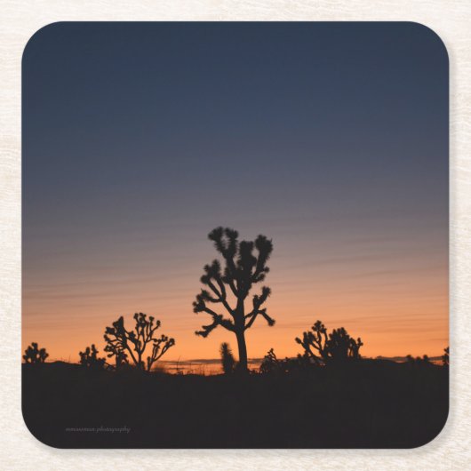 Sunset Joshua Trees Rechteckiger Pappuntersetzer (Vorderseite)