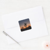 Sunset Joshua Trees Square Sticker (Umschlag)