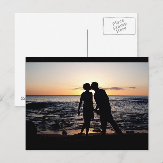 Sunset Kiss Postkarte (Vorne/Hinten)