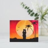 Sunset Kiss Postkarte (Stehend Vorderseite)