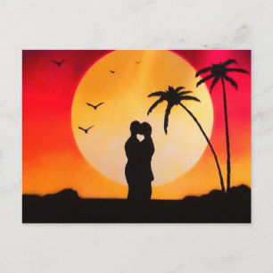 Sunset Kiss Postkarte