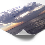 Sunset Kiteboarding Poster (Ecke)