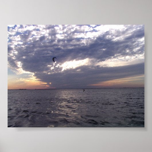 Sunset Kiteboarding Poster (Vorne)