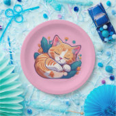 Sunset Kitty Pappteller (Party)