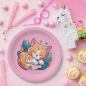 Sunset Kitty Pappteller (Party)