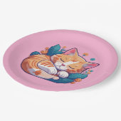 Sunset Kitty Pappteller (Schrägansicht)