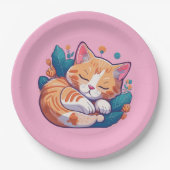 Sunset Kitty Pappteller (Vorderseite)