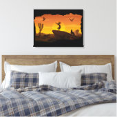 Sunset Kokopelli Canvas Print Leinwanddruck (Insitu (Schlafzimmer))