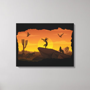 Sunset Kokopelli Canvas Print Leinwanddruck