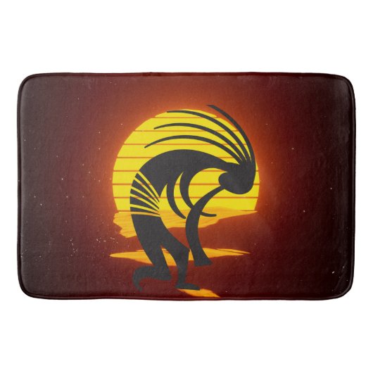 Sunset Kokopelli Moon and Stars Badematte (Vorderseite)