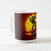 Sunset Kokopelli Moon and Stars Kaffeetasse (Vorderseite Links)