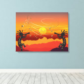 Sunset Kokopelli und Music Canvas Print Leinwanddruck (Insitu (Holzboden))