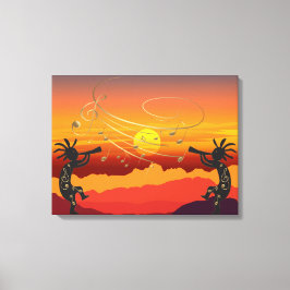 Sunset Kokopelli und Music Canvas Print Leinwanddruck