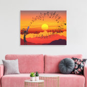 Sunset Kokopelli und Music Canvas Print Leinwanddruck (Insitu (Wohnzimmer))