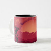 Sunset Kokopelli Zweifarbige Tasse (Vorderseite Links)