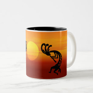 Sunset Kokopelli Zweifarbige Tasse