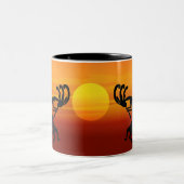 Sunset Kokopelli Zweifarbige Tasse (Mittel)