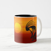 Sunset Kokopelli Zweifarbige Tasse (VorderseiteRechts)
