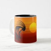 Sunset Kokopelli Zweifarbige Tasse (Vorderseite Links)