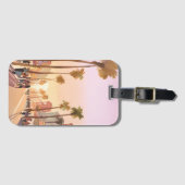 Sunset Küstenstadt | Palm Tree Coastal Gepäckanhänger (Vorderseite (Horizontal))