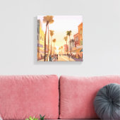 Sunset Küstenstadt | Palm Tree Coastal Leinwanddruck (Insitu (Wohnzimmer))