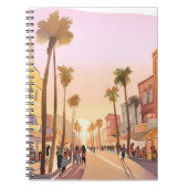 Sunset Küstenstadt | Palm Tree Coastal Notizblock (Vorderseite)