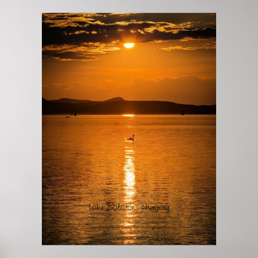 Sunset, Lake Balaton, Ungarn Poster (Vorne)