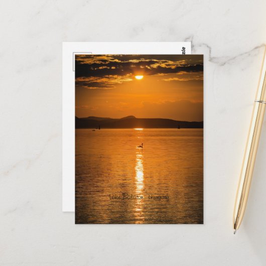 Sunset, Lake Balaton, Ungarn Postkarte (Vorderseite/Rückseite Beispiel)