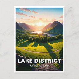 Sunset Lake District National Park Postkarte