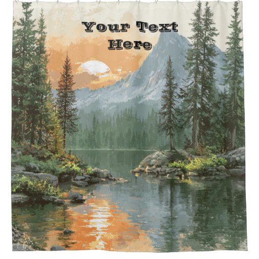Sunset Lake Duschvorhang (Vorderseite)