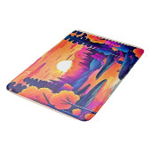 Sunset Lake Fantasy Art Badematte (Schrägansicht)