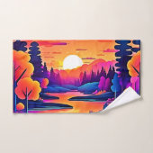 Sunset Lake Fantasy Art Badhandtuch Set (Handtuch)
