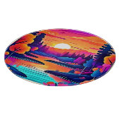 Sunset Lake Fantasy Art Schneidebrett (Ecke)
