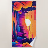 Sunset Lake Fantasy Art Strandtuch (Vorderseite)