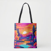 Sunset Lake Fantasy-Kunst Tasche (Vorderseite)