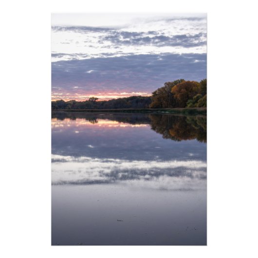 Sunset Lake Imitate Wrapped Canvas Print Fotodruck (Vorne)